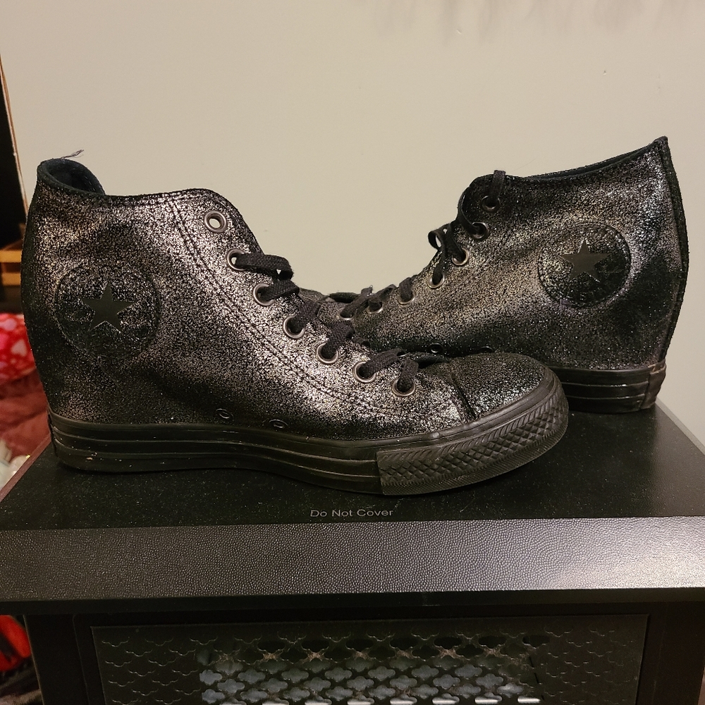 Glitter heel converse
